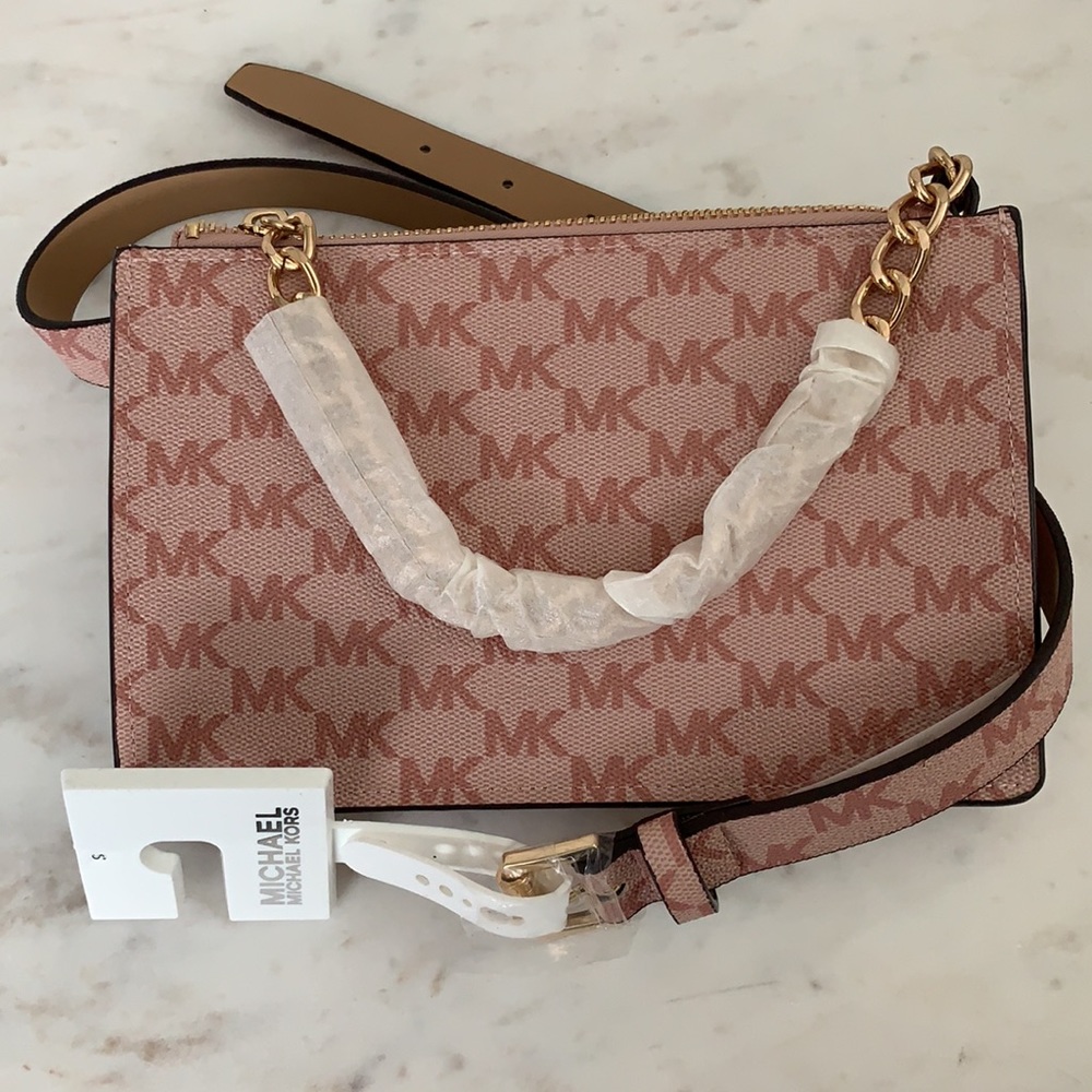 Michael Kors Pink Pull Chain Belt Bag - Picture 7 of 14